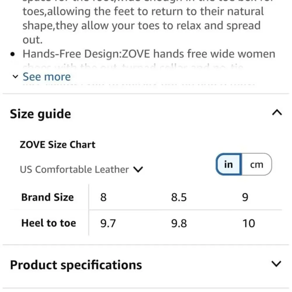 Zove Women Tennis Shoes Wide Toe Breathable Gym Workout Shoes Sz 8.5 NWT slip on